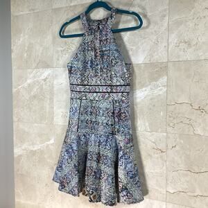 Parker Tribal Jacquard Party Brady Dress | Fit & Flare | Cut-Out Back | Size S